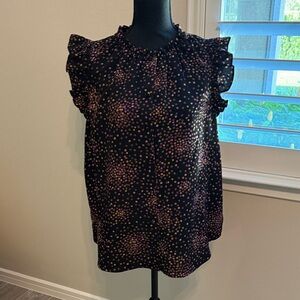 Kate Spade Multicolor Dot Ruffle Blouse